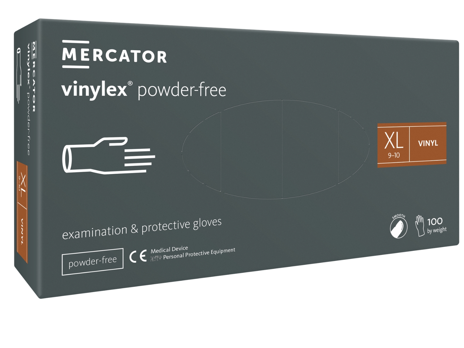 Rękawice Vinylex XL Mercator Bezpudrowe A100